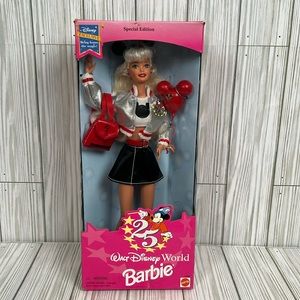 Walt Disney World 25th Anniversary Mickey Mouse Mouseketeer Barbie Doll NRFB New